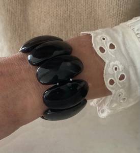 Brazaletes de resina epoxi de moda con flores reales, piedras y brillo incrustados para joyería de moda artística hecha a mano - Product Image 6