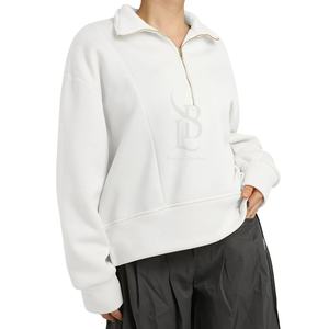 Femmes poids lourd confortable décontracté streetwear goutte épaule chiffres respirant écologique sweats à capuche tricoté sweat - Product Image 4