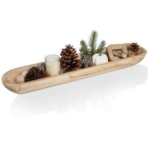 2ชิ้นชามแป้งไม้สำหรับตกแต่ง10นิ้วชามตกแต่งบ้านสำหรับเคาน์เตอร์ห้องครัวชามไม้ - Product Image 2