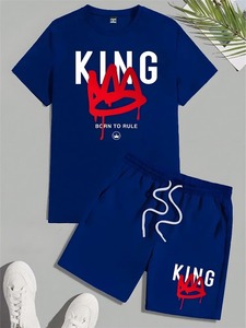 Conjunto de pantalones cortos con estilo informal personalizado para hombre, novedad de verano, conjunto de camisa corta transpirable, conjuntos de Camiseta de algodón 2025 100% - Product Image 4