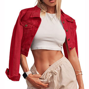 Latest Style Denim Jacket With Customized Logo Autumn and Winter Long Sleeved Casual Denim Jacket <b>for</b> Women - Product Image 6