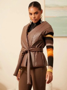 เสื้อแจ็กเก็ตทรงปลาปักเป้าสำหรับผู้หญิงเสื้อโค้ทกันหนาวบุฟองน้ำทันสมัยมีซิปปรับแต่งได้ - Product Image 5