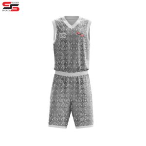 Muestras gratuitas de uniforme de baloncesto de Jersey reversible en blanco transpirable de malla de poliéster personalizado de alta calidad - Product Image 5