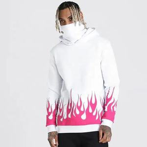 Vente en gros 100% sweat à capuche d'hiver pour hommes en molleton de coton personnalisé imprimé flamme pull-over Streetwear techniques brodées à la mode - Product Image 2
