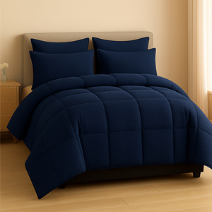 Luxury Royal Blue Microfiber <b>Double</b> Bed Comforter Cozy Durable and Hypoallergenic Bedding <b>Quilt</b> Available In Bulk Quantity - Product Image 1