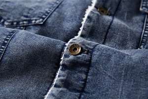 Veste en jean pour homme, décontractée, vintage, tendance, coupe slim, coupe ample, robuste, rétro, streetwear, usée - Product Image 6