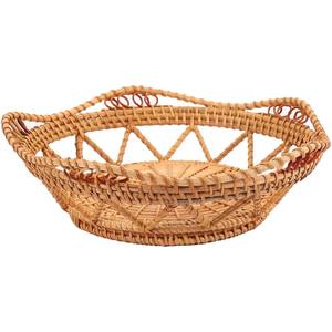 ถาดเสิร์ฟหวายธรรมชาติทำด้วยมือหรูหราพร้อมที่จับตะกร้าครัวและรับประทานอาหารอย่างยั่งยืนเป็นมิตรต่อสิ่งแวดล้อม - Product Image 1