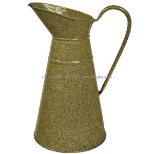 Pichet en métal avec finition en fer galvanisé Prix personnalisé avec poignée Parfait pour la décoration de la maison et de la table - Product Image 2