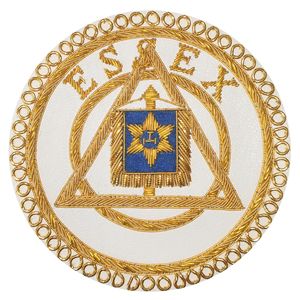 Insignia del Distrito Provincial del Arco Real masónico bordada a mano-INSIGNIA DE DELANTAL MASÓNICO-INSIGNIA DE BULLION DE REGALIA MASÓNICA - Product Image 1