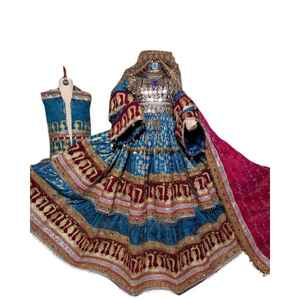 ชุดแต่งงานวินเทจแบบอัฟกันกุชิ พร้อมลูกไม้ ยาวกรอมพื้น แขนยาว ทำด้วยมือ สามารถปรับแต่งสีและขนาดได้ - Product Image 1