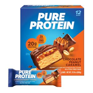 Pure <b>Protein</b> Chocolate Peanut Caramel <b>Protein</b> Bars – 20g <b>Protein</b>, 3g Sugar, 190 Calories (12 count) - Product Image 6