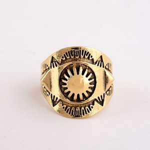 Trendy Boho Tribal Sun Buster Brass <b>Ring</b> 18k Gold Plated Statement Symbol Ethnic Vintage Wholesale <b>Adjustable</b> <b>Ring</b> For Women - Product Image 1