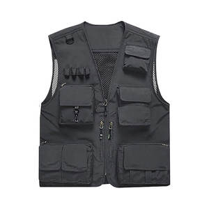 Chaleco de pesca al aire libre para hombres Premium, ropa de trabajo transpirable duradera con opciones de gran tamaño, chaleco lavado con relleno de algodón con bolsillos - Product Image 1