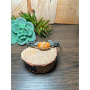 Navajo Handmade Mohave Turquoise & Sterling Silver Fashion Cuff Bracelet - Product Image 1
