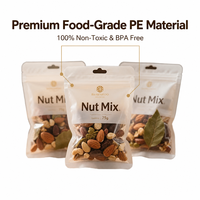 Sachet Doypack Personnalisé en PE de Qualité Alimentaire avec Fermeture Zip Refermable pour Emballage de Noix, Snacks, Fruits Secs, Aliments pour Animaux, Sucre, Gelée