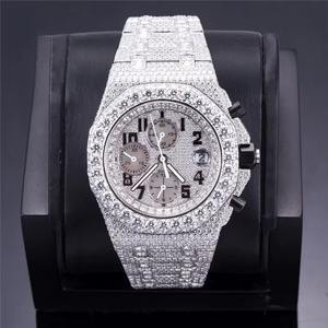 Reloj Mecánico de Acero Inoxidable para Hombre, Estilo Hip Hop de Lujo, con Incrustaciones de Moissanita VVS, para un Estilo Moderno y de Alta Moda - Product Image 1