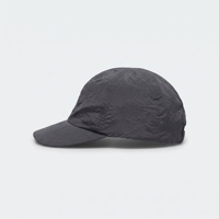 Casquette de baseball non structurée en nylon froissé à 5 panneaux, avec logo brodé, ajustée, unisexe, pour adulte, décontractée, en tissu satiné gris foncé