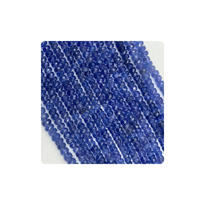 Vente en gros perles rondes à facettes en tanzanite bleue naturelle de qualité supérieure 4-5 taille 14 pouces brin pour la fabrication de bijoux - Product Image 3