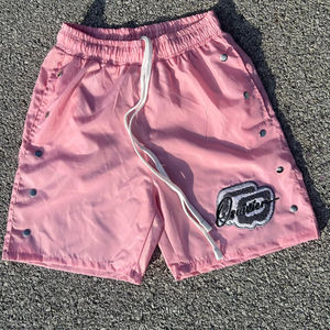 Shorts en nylon personnalisés tendance 2026, OEM, avec logo brodé en nylon mémoire, boutons sur le côté, poches latérales pour la natation, shorts en nylon pour hommes - Product Image 3