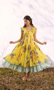 Vestido de fiesta y verano para mujer India 100% bloque de algodón estampado elegante regalo de boda personalizado suministro ODM - Product Image 4