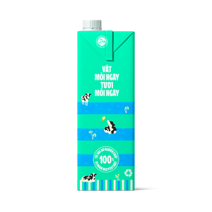 Vinamilk - 100% - Leche Fresca - Natural / Sin Azúcar / Sin Azúcar Añadido - 1L X 12 Cajas por Cartón (Caja TP Brik) - Product Image 3