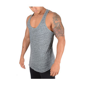 Camiseta sin mangas de entrenamiento informal para hombre, chaleco deportivo de verano de poliéster/algodón de punto transpirable, ajuste muscular, gimnasio ecológico de secado rápido - Product Image 4