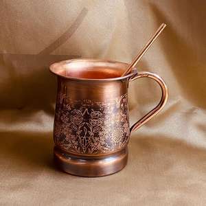 Wholesale 500ml Eco-Friendly Copper Moscow Mule <b>Mug</b> Hammered Wine Beer & Cocktail Cup - Product Image 4
