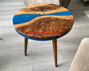 Mesa de comedor y mesas de centro redondas de diseño moderno de lujo, muebles para el hogar de madera y resina de exportador indio - Product Image 4