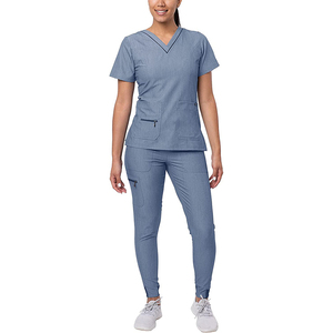 Taux de gros gommage médical de haute qualité Top vente Anti-rides lavable matériau souple infirmière gommage médical uniforme - Product Image 1