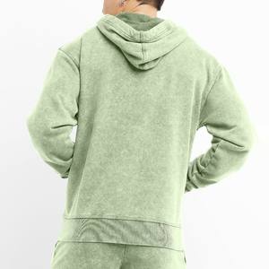 เสื้อฮู้ดดี้ผู้ชายคุณภาพสูง ล้างสีแบบแอซิดวอช สำหรับฤดูหนาว ผ้าฝ้าย 100% แขนยาว เป็นมิตรกับสิ่งแวดล้อม รับสกรีนโลโก้ สวมใส่สบาย ระบายอากาศได้ดี ขายดี - Product Image 2