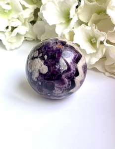 ควอตซ์คริสตัล Amethyst,ลูกบอลบำบัดธรรมชาติหินในฝันหินเรกิบำบัดแบบโบราณลูกบอลพื้นเมืองสำหรับผู้หญิง - Product Image 4