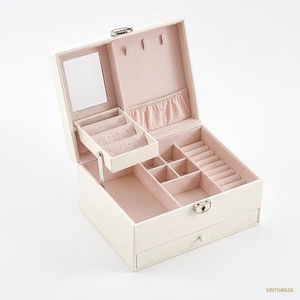Nouvelle boîte à bijoux de luxe en cuir personnalisée à plusieurs étages, rangement multifonctionnel - Product Image 2