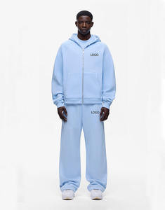 OEM Custom Breathable Blank <b>Hoodie</b> and Jogger Set Sweatsuit <b>Gym</b> Wear Oversized Streetwear Tracksuit Set Unisex Cotton Sweatsuit - Product Image 1