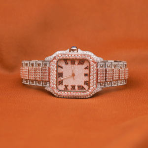 Reloj mecánico automático elegante Hip Hop personalizado de dos tonos de lujo hecho a mano con diseño de esfera única banda de acero inoxidable de 20mm - Product Image 1