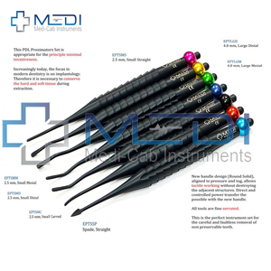 Élévateurs dentaires PDL Elvatome Spade Mini, proximateurs, élévateurs luxateurs, acier inoxydable, usage manuel professionnel, 7 pièces - Product Image 5