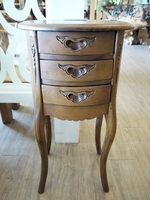 Table d'appoint en teck massif de style européen traditionnel, 3 tiroirs, meubles de salon antiques, fabrication OEM, livraison directe d'usine