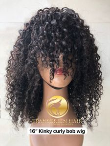 Extensiones de cabello virgen 100% de calidad superior 16 ''rizado Bob cutícula alineada peluca para mujeres negras precios al por mayor exportación - Product Image 2