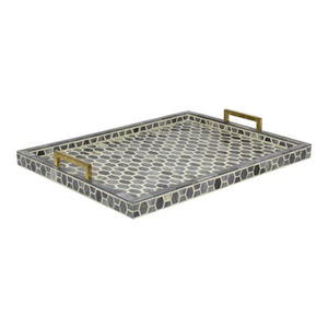 Set of 2 Pcs Wood Bone Inlay Food Serving Trays Different Sizes Ideal for Restaurants Resorts Hotels Elegant Indian Design - Product Image 6