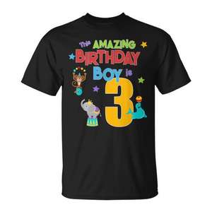 T-shirt de cirque incroyable pour garçon de 3 ans, pour la fête d'anniversaire des enfants - Product Image 1