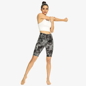Shorts de sport et de course taille haute élastique délavé avec poche invisible, légers, pour le yoga - Product Image 3