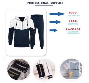 Chándal deportivo para hombre con logotipo personalizado, ropa de chándal informal con bolsillo de canguro de terciopelo, talla XL, chándal deportivo de 2 piezas - Product Image 5