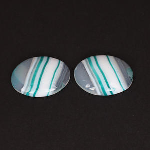Pierre précieuse en vrac, agate bleue en dentelle, cabochon ovale, pierre précieuse pour la fabrication de bijoux, bagues, boucles d'oreilles, pierre précieuse artisanale pour bijoux - Product Image 3