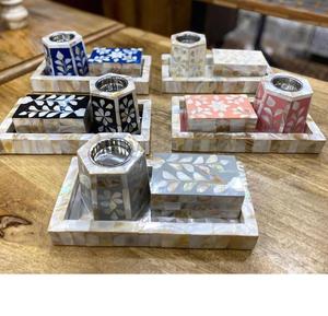 Pearl & Bone Inlay <b>Ramadan</b> Mubkhar | Decorative Bakhoor Burner with Acrylic Tray <b>Box</b> | Eid <b>Gift</b> Decorative Medkhan Mabkhara - Product Image 3