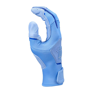 Gants de frappeur en cuir bleu clair, à doigts complets, pour baseball, respirants, pour jeunes, droitiers, ambidextres, avec fermeture auto-agrippante - Product Image 5