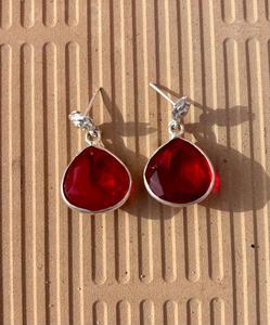 Pendiente de rubí de Plata de Ley 925, hermoso pendiente de mujer. - Product Image 5