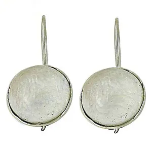 925 Silver Round <b>Disc</b> Drop Earrings for Women Daily Wear Fashion Jewelry - Product Image 2
