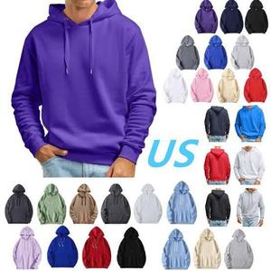 Sweat à capuche décontracté pour homme en coton de haute qualité, épais, en molleton bouclette, couleur unie, avec logo personnalisé, séchage rapide - Product Image 6