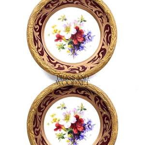 Marco de pared floral doble de latón antiguo hecho a mano chapado en oro decoración vintage elegante arte de pared de latón clásico - Product Image 3