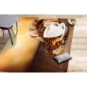 Coffee Bean Kitchen <b>Rug</b>: Modern Anti-Slip Accent <b>Rug</b>,<b>Chenille</b> <b>Rug</b> - Product Image 1