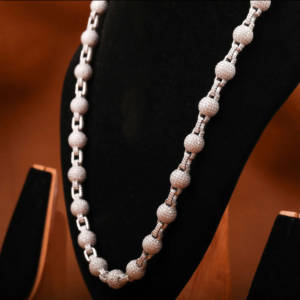 8 Mm 22 Inch Hip-hop Ball Linked Charm Moissanite Chain Collier en argent sterling 925 New Trendy Style Cuban Link Chain to Men - Product Image 5